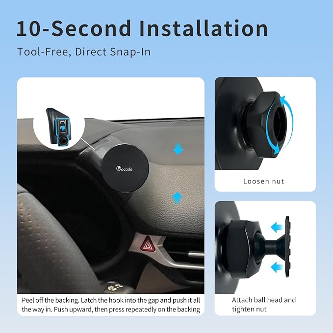 Car Phone Holder for Toyota Sienna 2021–2024, Magnetic Vehicle-Specific Dashboard Mount with MagSafe Ring Support, 360° Rotating Adjustable Cradle,Toyota Sienna Auto Accessories (MagSafe Mount)