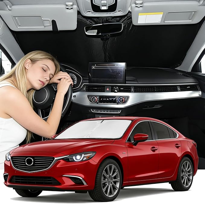 Windshield Sunshade for Kia Forte 2014-2018 Sun Shade Car Windshield Accessories Upgrade 4 Layers Blocks UV Rays Custom Fit Forte 240T Car Window Shades Front Windshield Keep Cool Foldable