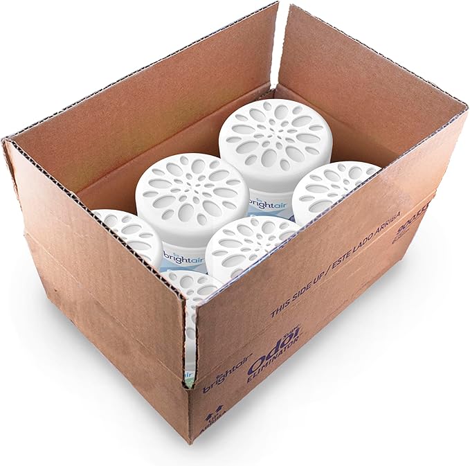 Bright Air 14 oz Odor Eliminator Gel, Light & Pure Unscented, Case of 6, Lasts up to 90 Days