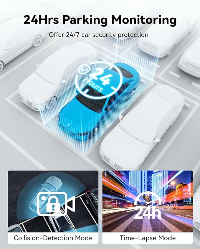 FOCUWAY Dash Cam Front and Rear, Real 4K@30fps/2K@60fps+1080P@30fps Dash Camera for Car, Touchscreen, Voice Control, with GPS WiFi, HDR Night Vision, 64GB Card, 160 Wide Angle, 24H Parking Mode