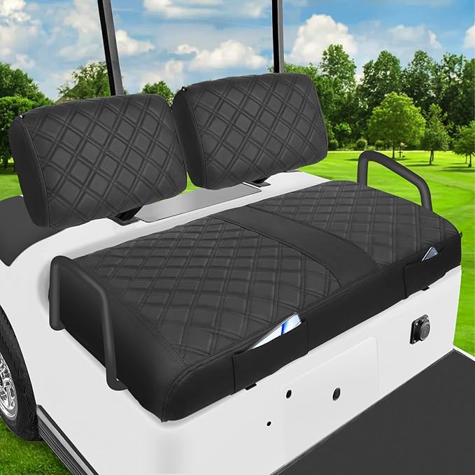 MOSNAI Golf Cart Seat Cover for Yamaha G22 G19 G16 G9 G2, Golf Cart Front Seat Cover Fit OEM Ordinary Seat Cushion, Concave and Convex Design Appearance, Thick Vinyl Leather Comfortable/Breathable