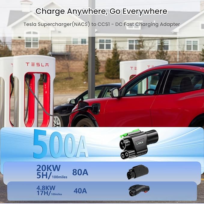 NACS to CCS Adapter, TSL DC Charging Station Adapter for Ford R1V1AN GM V0LV0 M-Benz Air Ariya Prologue,TSL to CCS Adapter DC Fast Charging,Fast Charge CCS1 EV Battery at TSL Super Chargers