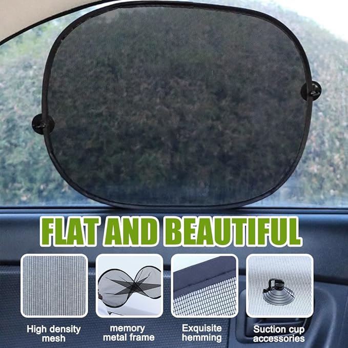 2PCS Car Window Shad, Universal Car Sunshade Side Window Cover, 17"14" Sun Glare and UV Rays Protection for Your Child, 17.2"x14"/2PCS