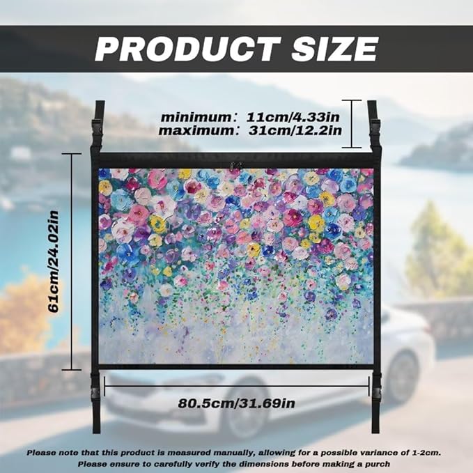 Colorful Flower Car Roof Storage Bag Car Organizer for Car Seat Premium Car Seat Organizer One Size Car Travel Accessories Suitable for Cars, SUVs