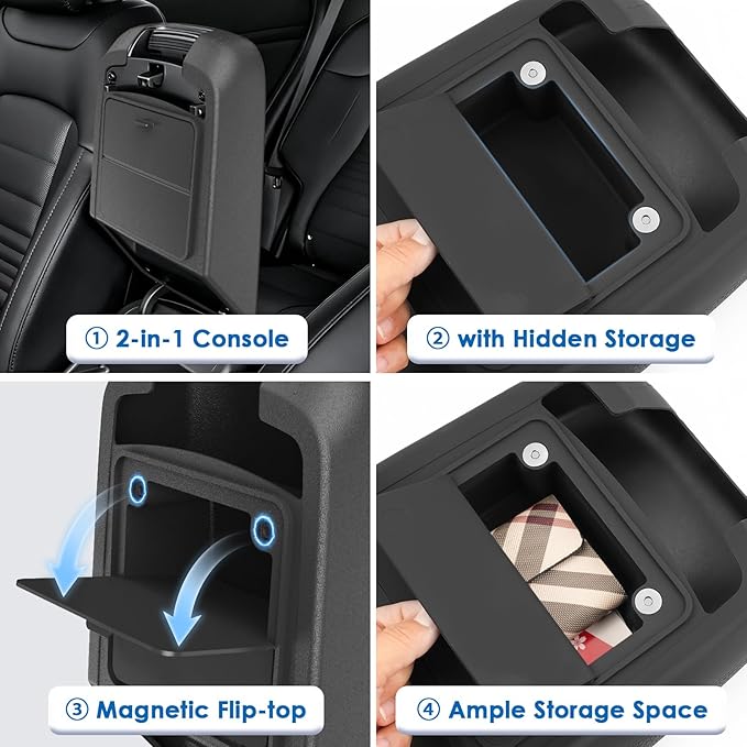 2025-2026 Sportage Center Console Cover&Hidden Storage (2-in-1 Dual Function)(LX/EX/X-Line/SX/SX Prestige/X-Pro/X-Pro Prestige), Durable&Waterproof Silicone Cover 2025 Sportage Accessories