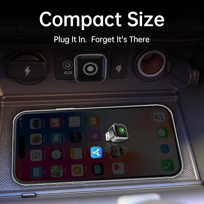 Wireless CarPlay Adapter for iPhone 2026 Upgrade, OEM-Level Stability with Lightning-Fast Instant Connection, One-Tap Device Switching, Ultra-Compact Design, for Cars with Factory Wired CarPlay