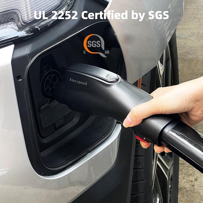 FOCSPROD for Tesla to J1772 Charger Adapter, Max 60A 250V for NACS to J1772 Electric Vehicles Charging Adapter Compatible with Tesla Mobile/Wall Connectors, Destination Chargers -UL 2252