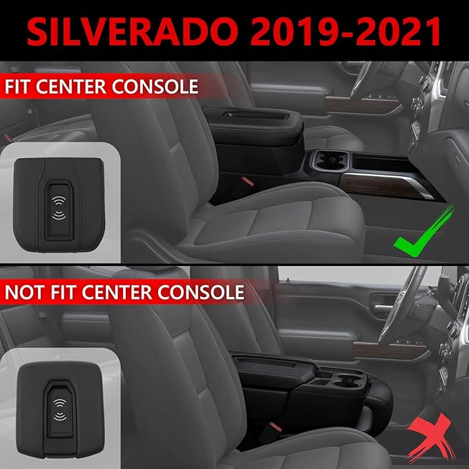 Xipoo Wireless Charger Compatible with 2019-2026 Chevy Silverado GMC Sierra Wireless Charging Tray Phone Charging Pad Full Console Upgraded Replacement for 2019-2026 Chevy Silverado Accessories