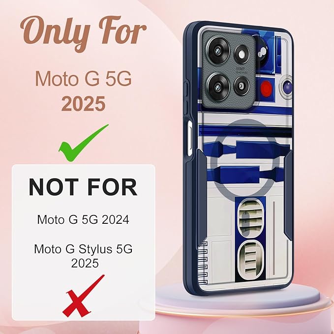 for Moto G 2025 Case Women - Compatible with MagSafe Cute Girls Boys Magnetic Protective Phone Cover Cool Blue Unique Heavy Duty Shockproof Design for Motorola Moto G 5G 2025 Cases