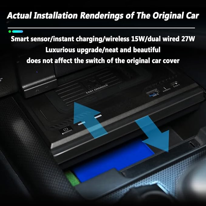 Car Wireless Charger for Toyota Camry 2018-2023, Easy-to-Install Fast Charger, 15W Fast Phone Charging Pad for Mobile Phones That Support Wireless Charging