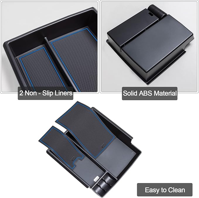 TOPINSTALL New Blue Tray Compatible with 2021-2024 Ford Bronco & 2025+ Bronco 2-Door & 2025+ 4-Door Manual Transmission, Full Size Bronco Organizer (Not for Sport Model & 25 4 Doors AT)