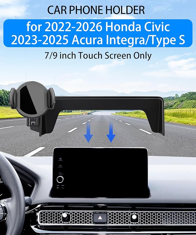 Magnetic Car Phone Mount for Honda Civic 2022-2026 / Acura Integra 2023-2025, for MagSafe Strong Magnets Cell Phone Holder 7/9-Inch Touchscreen Cradles, for iPhone Samsung Galaxy Google
