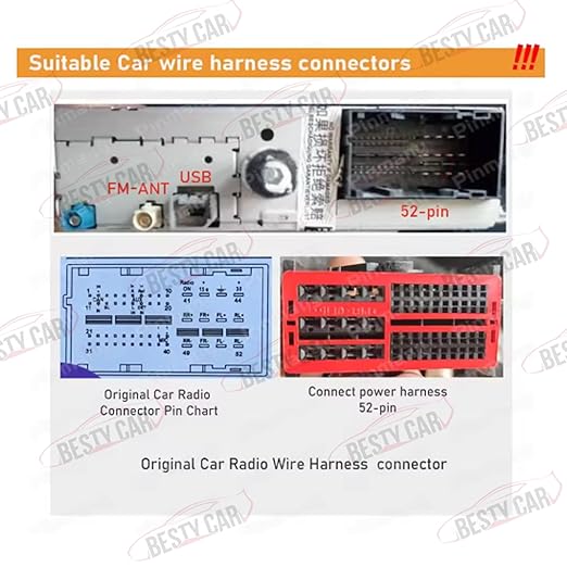 16pin Car Stereo Radio Power Retrofit Wiring Harness Cable Adapter XP CANBUS Decoder fits for Jeep Compass 2017-2020 Jeep Renegade 2016-2020 All Trim Levels