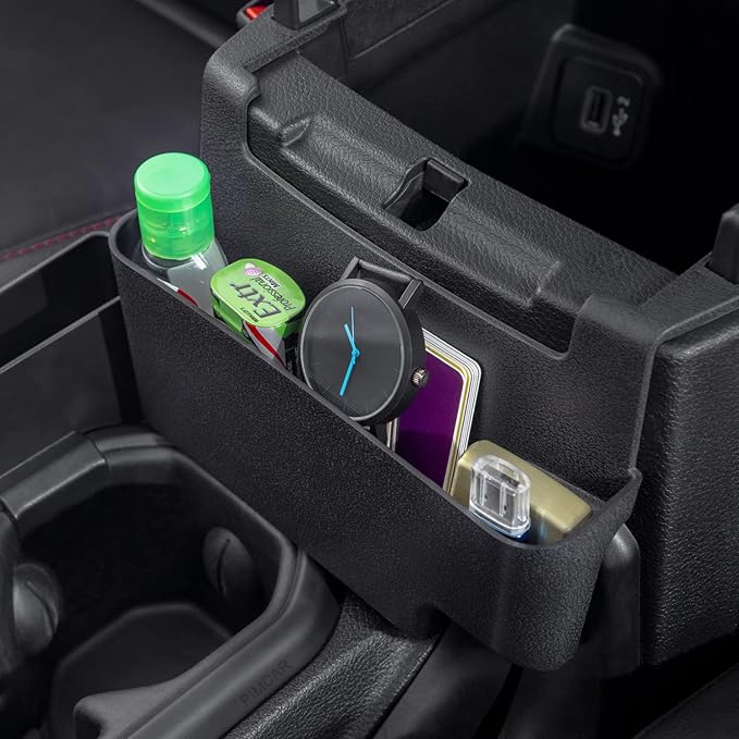 PIMCAR 2PCS Center Console Organizer for 2018-2025 2026 Jeep Wrangler JL/JLU & Gladiator JT, Gear Shift Side and Center Console Hanging Storage Box Durable Interior Accessories