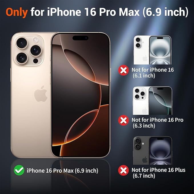 SUPFINE Magnetic for iPhone 16 Pro Max Case (Compatible with MagSafe) (Military Grade Drop Protection) Slim Translucent Matte Shockproof with Anti-Fingerprint Phone Case,Brown