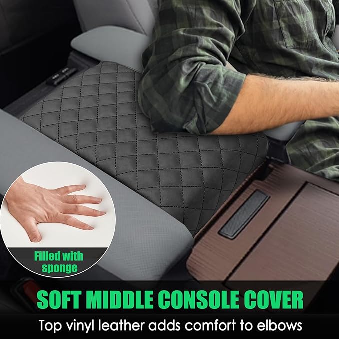 Center Console Cover for Toyota Sienna 2021-2025 2026 - Premium PU Leather Armrest Pad with Extra Padding, Scratch-Resistant & Stylish for Sienna 2026 Interior Accessories