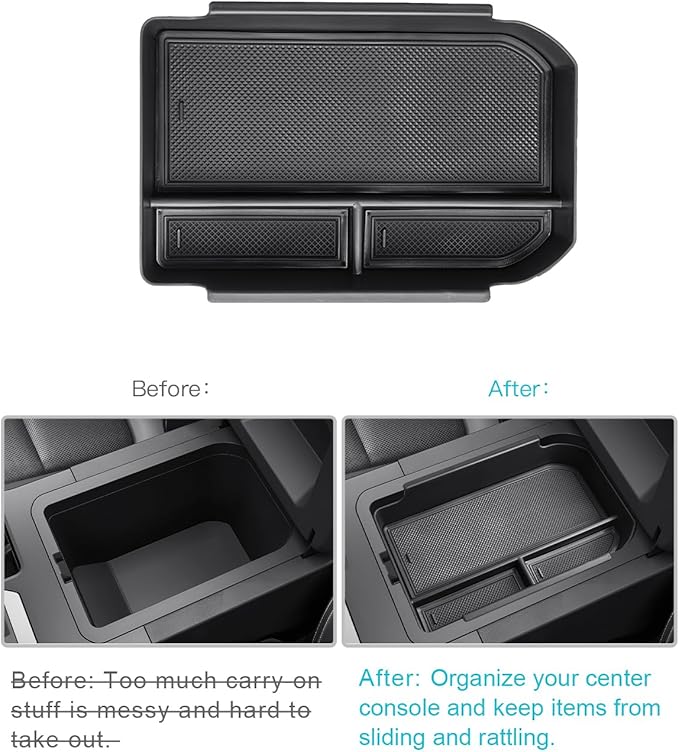CDEFG 2026 Land Cruiser Center Console Organizer Compatible with 2024 2025 2026 Toyota Land Cruiser 1958 250 Prado J250 LC250 Accessories Middle Console Armrest Storage Box (NOT Fit with a Cool Box)