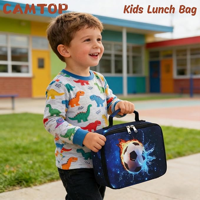CAMTOP Lunch Box Kids Boys Insulated Lunch Cooler Bag Reusable Lunch Tote Kit for School Travel