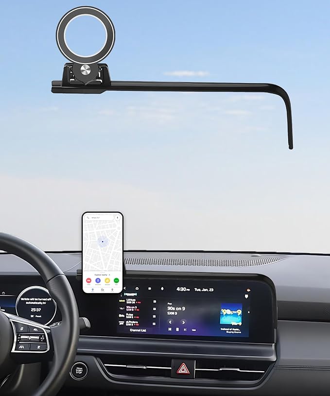 Car Phone Holder for Kia Seltos 2024 2025 Accessories Apply to 8/10.25 Inch Touch Screen Fixed Clip Magnetic Cell Phone Mount Hands-Free 360 Degree Rotation