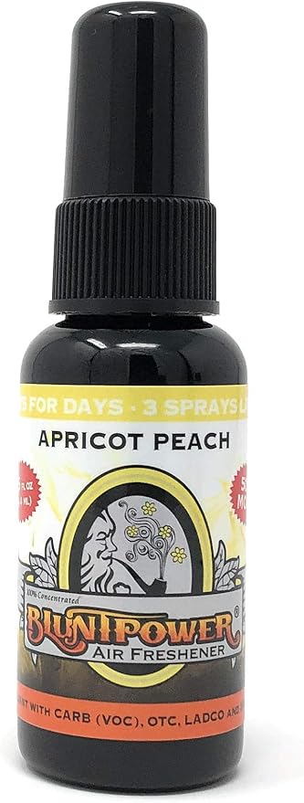 BluntPower (Apricot Peach, 1 Pack) Concentrated Odor Eliminator & Diffuser Oil - Room Deodorizer, Odor Eliminator, Air Freshener - Premium Oil Based Air Freshener