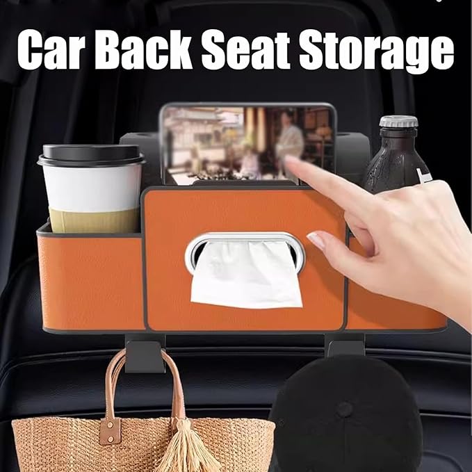 Car Organizers and Storage Box Behind Seat, Car Organizers and Storage Back Seat, With Multiple Pockets, Hanging Car Seat Storage Travel Essentials, Snacks, Bottles (Black * 2)