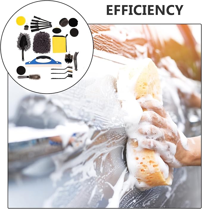 Luxshiny 23pcs Car Detailing Brush Kit with Wheel and Tire Cleaning Brushes Car Interior Duster Set for Dashboard Vents and Exterior Cleaning Multipurpose Automotive Wash Tools and Suvs