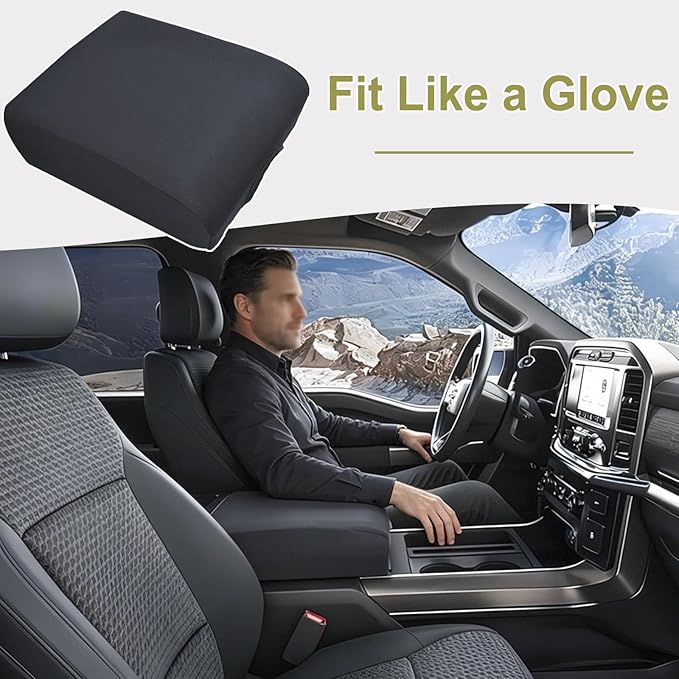 PIMCAR Center Console Cover for 2021-2025 2026 Ford F150 Middle Armrest Cusion Protector Anti Scratch Nylon Cover Interior Accessories(Bucket Seat Only)