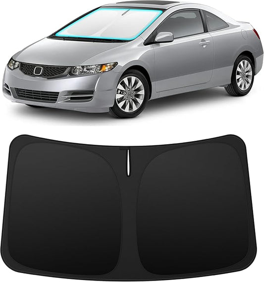 INSAUTO Custom Fit Windshield Sun Shade Accessories for Honda Civic 2006-2011, Foldable Front Window Sunshade, UV & Heat Reflector, Keeps Interior Cool, Includes Storage Bag