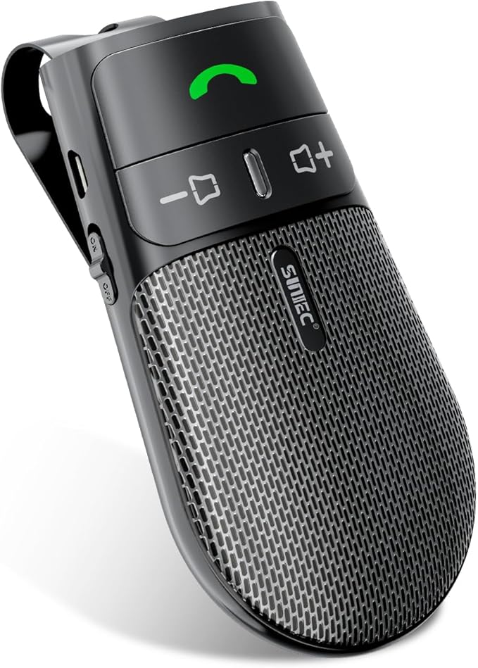 Hands-Free Bluetooth Speaker for Car: Handsfree Wireless Speaker Kit for Cell Phone in Car - Support Auto Power On Siri Google Voice Assistant with Mic Compatible with Samsung Android iPhone