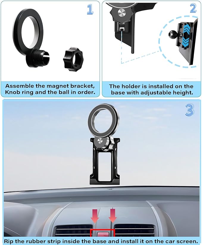 Car Phone Holder for Honda CR-V 2007-2011 CRV Accessories Compatible with MagSafe Hands-Free 360 Degree Rotation Adjustable Cell Phone Mount Does Not Affect Air Vent