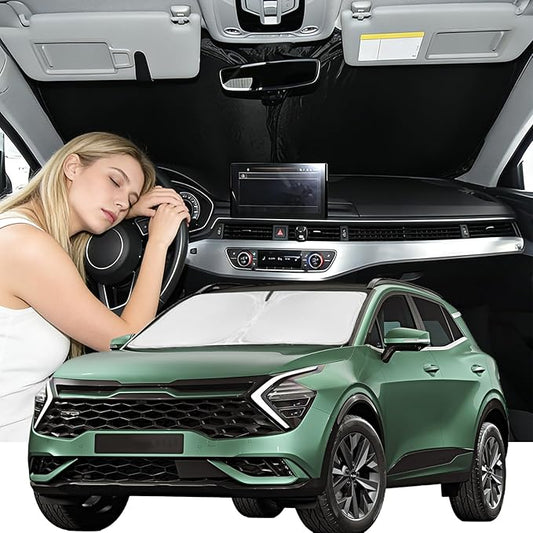 Windshield Sunshade for KIA Sportage NQ5 2018-2022 Sun Shade Car Windshield Accessories Upgrade 4 Layers Blocks UV Rays Custom Fit Sportage 240T Car Window Shades Front Windshield Keep Cool Foldable
