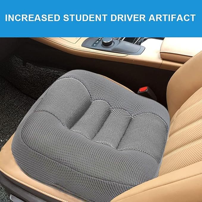 SEAHOME Car Booster Seat Cushion Heightening Height Boost Mat,Breathable Mesh Portable Car Seat Pad Fatigue Relief Suitable for Trucks,Cars,SUVs,Office Chairs,Wheelchairs (Grey)