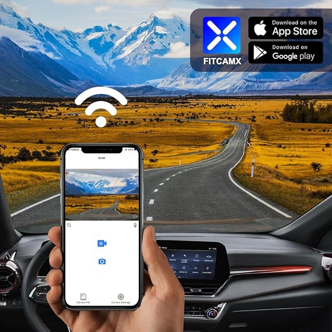 Fitcamx 4K Dash Cam Suitable for Chevy Equinox 2025 2026 (Gas Powerd, HD2-1231) LT Activ RS, OEM Factory Look, UHD 2160P Video, Built-in WiFi & APP, Loop Recording, G-Sensor, Plug & Play, 64GB Card