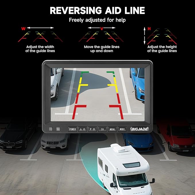 Wireless Backup Camera - Rv Backup Camera with HD 7" Monitor - Dual Back Up Camera Systems for Truck - IP69 Waterproof Rv Camera with DVR, Night Vision for Rv, Truck, Trailer and Camper