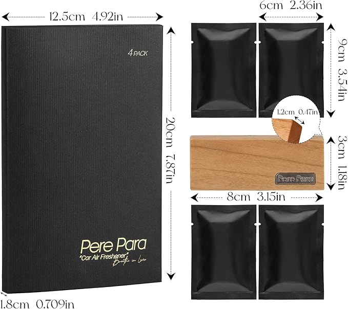 4 Packs Citrus Scented Natural Wood Vent Clips,【Brighten Cabin Mood】 Odor Refresh Car Scents Air Freshener Refills, Long Lasting Fragrance Diffuser, SUV Essentials Gift for Women