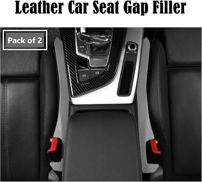 Car Seat Gap Filler 2 Pack, Universal Organizer for Car SUV Truck to Fill The Space Between Seat and Console, Car Seat Blocker and Catcher Prevent Things from Dropping, Easy to Install (Grey)