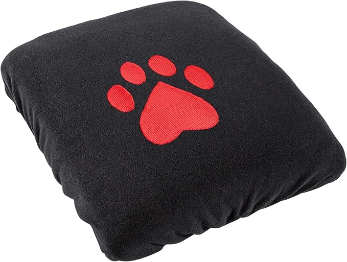 Center Console Armrest Pad Cover for Dodge Ram 1500 2500 3500 4500 5500 Pickup Truck 1993-2023 Black Soft Car Armrest Seat Box Protector Cushion Interior Accessories All Weather (Red Dog Paw)