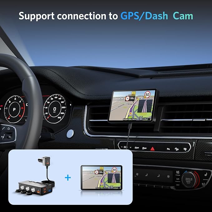 BESTEK 180W Cigarette Lighter Splitter, 3-Socket Car Cigarette Lighter with PD36W/65W and QC3.0 18W Ports, Cigarette Lighter Adapter, LED Voltage Display for Dash Cam, GPS, iPad/Laptop/Phone
