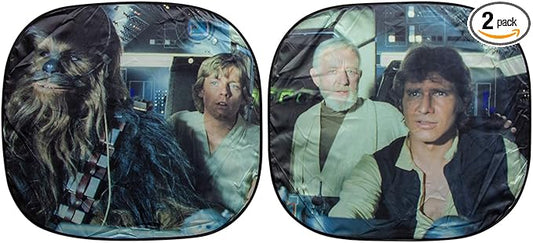 Plasticolor 003747R01 Star Wars Millennium Falcon 2-Piece Magic Car Truck SUV Spring Side Window Sunshade (Pack of 1)
