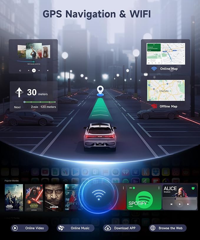 4G+64G Android Car Stereo for Chevrolet Chevy Silverado Impala Tahoe GMC Sierra Yukon Hummer H2 with Wireless CarPlay Android Auto, 7” Touchscreen Car Radio GPS WIFI SWC BT 32EQ Backup Camera