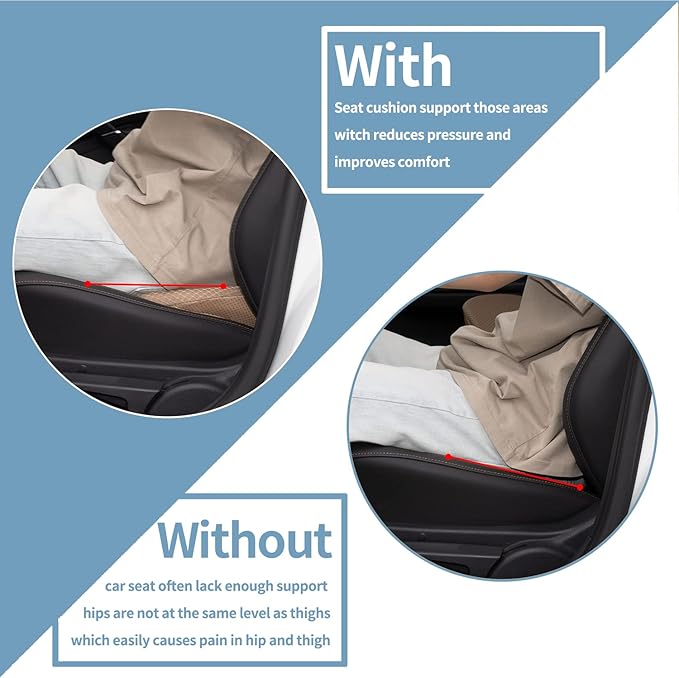 Car Seat Cushion, Memory Foam Seat Pad for Sciatica and Lower Back Pain Relief, Seat Cushion for Car Seat Driver (Beige)