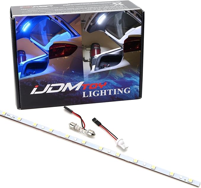 iJDMTOY 12-Inch 18-SMD from Blue to White Color Changing LED Strip Light Compatible with Car Trunk Cargo Area or Interior Ambient Illumination