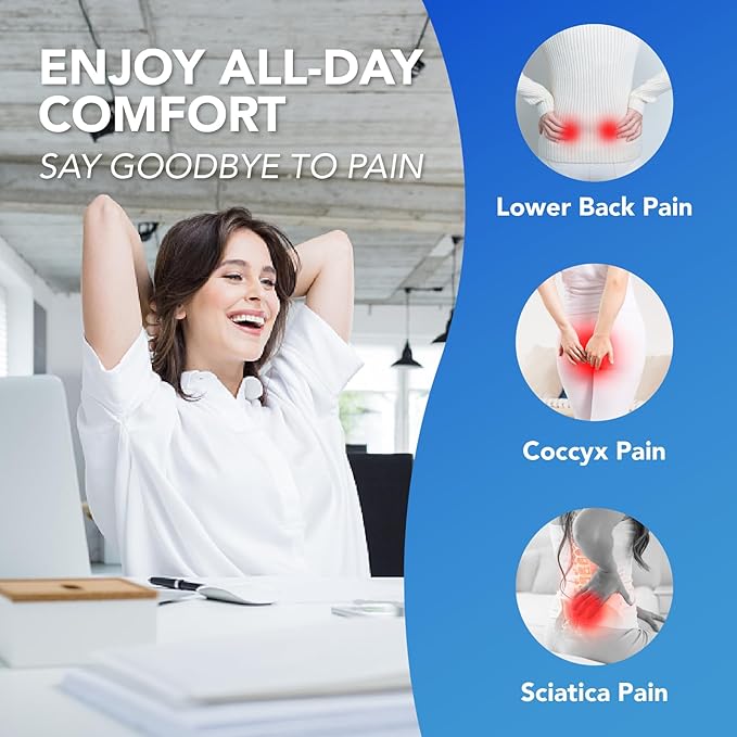 Car Seat Cushion, Comfort Memory Foam Car Cushions for Driving (Black)