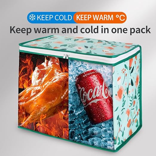 Bodaon 2-Pack Insulated Reusable Grocery Shopping Bags, X-Large Picnic Cooler Bag with Secure Top Cold, Insulated Food/Pizza Delivery Bag for Catering/Delivery Drivers