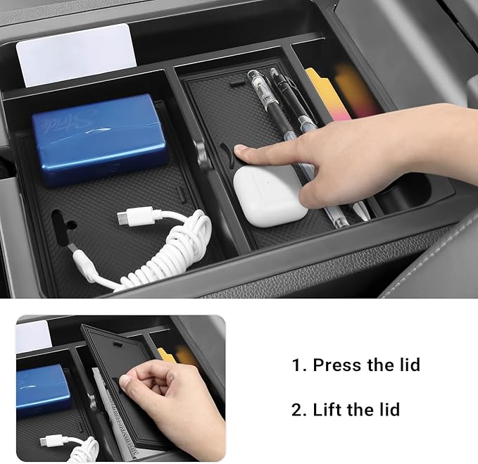 YOJOJOCO 4PCS Center Console Organizer Compatible with Honda 2023 2024 2025 2026 Pilot ＆ 2026 Passport Accessories Armrest Hidden Storage Box Secondary Compartment Organizer Insert Secondary Tray