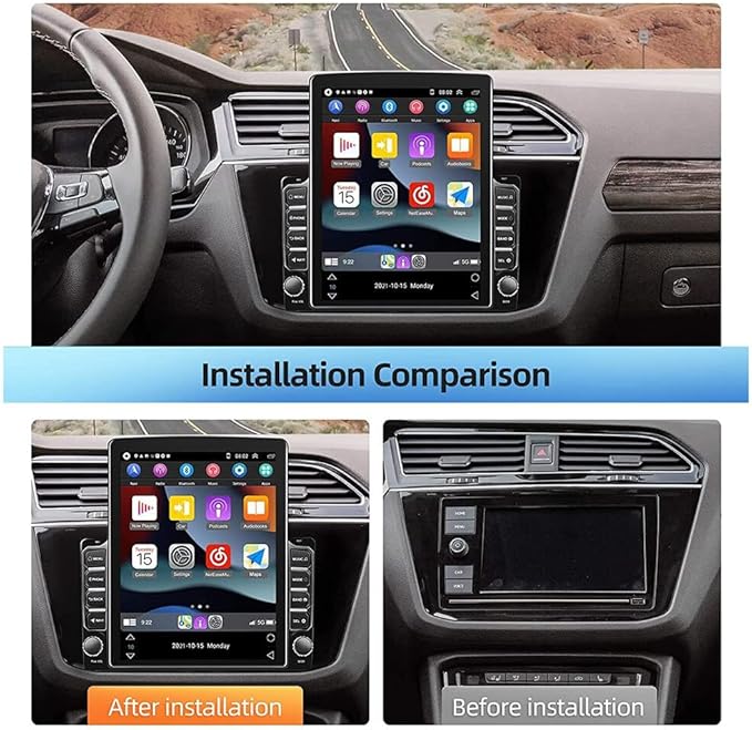 Android 14 Car Stereo Radio fit for Ford F150 F-150 2004 2005 2006 2007 2008 9.7" Touch Screen Car Radio Multimedia Player with Wireless Carplay & Android Auto WiFi Bluetooth GPS Backup Camera