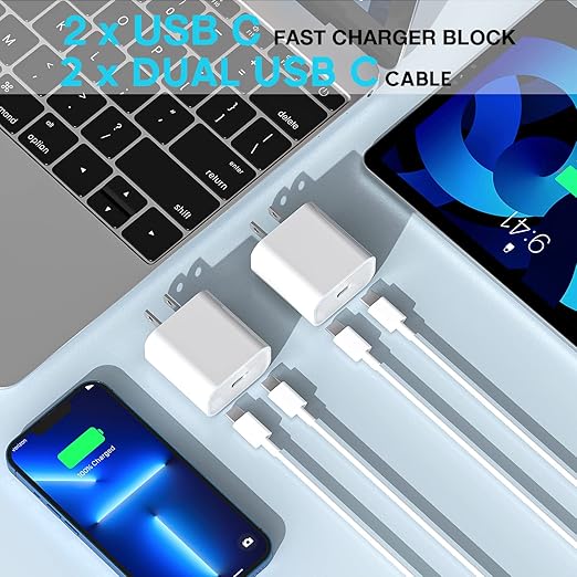 Long USB C Cable for iPhone 16 15 Charger,2Pack 20W USB C Charger Block i Phone 16 Pro Fast Charging 6FT C to C Cord Cable for iPhone 16/16 Pro/16 Plus/16 ProMax/15/15 Plus/15 ProMax/15 Pro/iPadPro