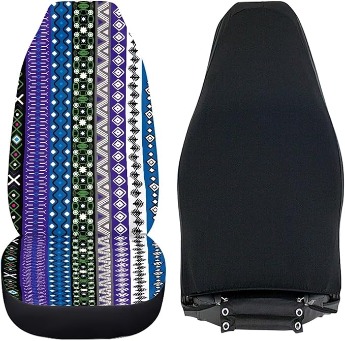 Baga Ethnic Striped Print Print Car Seat Covers for Women Men,Universal Auto Front Seats Protector Fits for Car,SUV Sedan,Truck