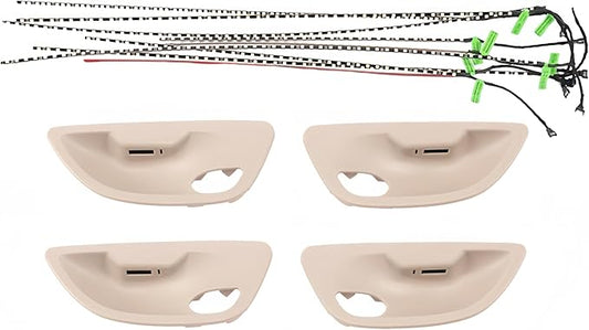 Car Interior Door Dual Color Decorative Strip Ambient Light, for BMW 5 Series F10 F11 F18 2010-2017 Vehicle Model (Rice white), HY-F10Xi