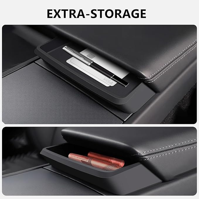 Center Console Organizer for Tesla Model 3 Highland 2024-2026 Model Y 2025-2026 Juniper Sunglasses Holder Armrest Key Card Phone Storage Box Glasses case Tray Tesla Interior Accessories